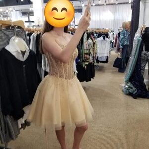 Ladies Jovani Gold Party Dress Size 2